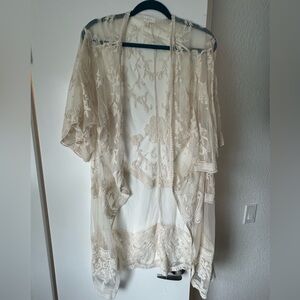 Elegant Cream Lace Cover up